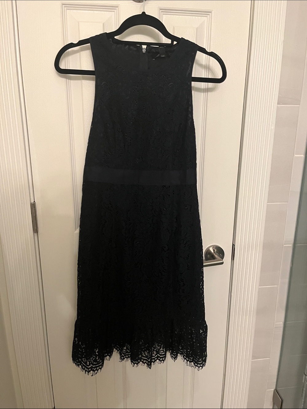 Banana Republic Blue Lace Sleeveless Midi Dress